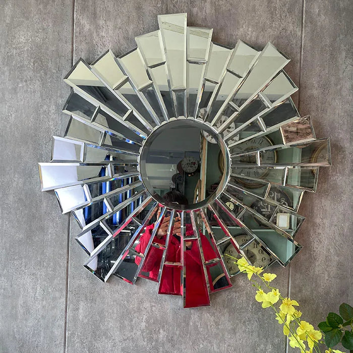 80CM Elegant Design Indoor Decor Wall Mirrors Decorative Living Room Large Silver Wall Hanging Mirror