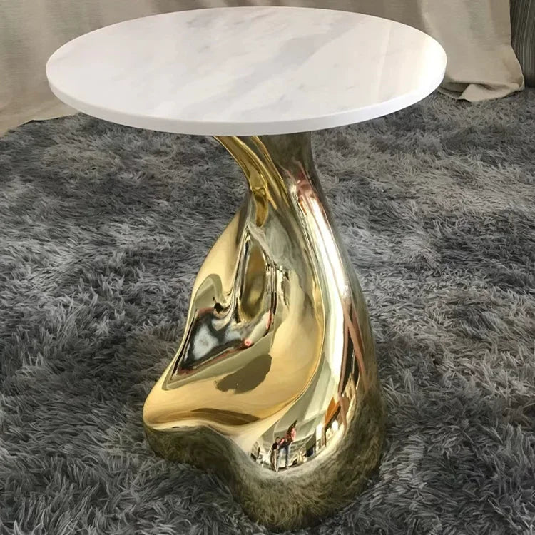 Customized Fiberglass Round Shaped Base Sofa Edge Table Customer Design Stool Coffee Top  End Table Furniture for House