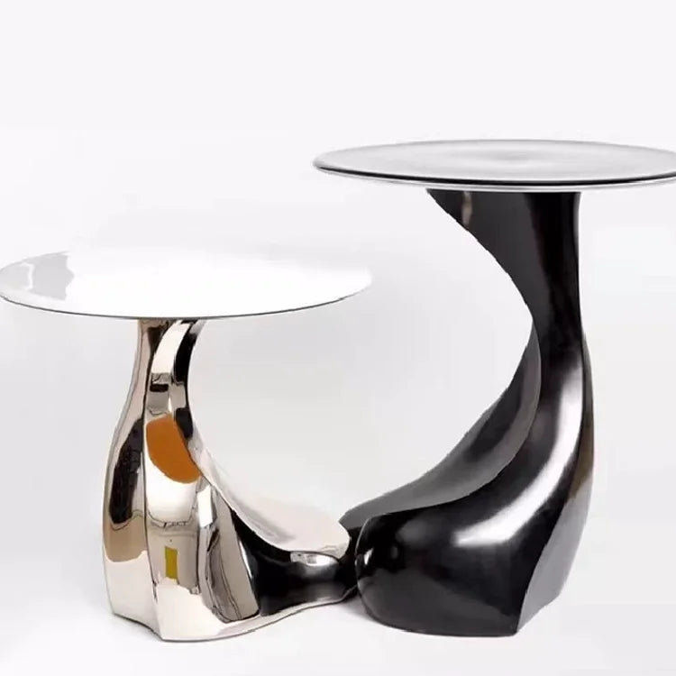 Customized Fiberglass Round Shaped Base Sofa Edge Table Customer Design Stool Coffee Top  End Table Furniture for House