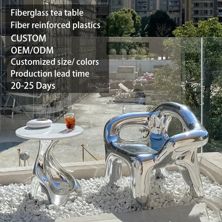 Customized Fiberglass Round Shaped Base Sofa Edge Table Customer Design Stool Coffee Top  End Table Furniture for House
