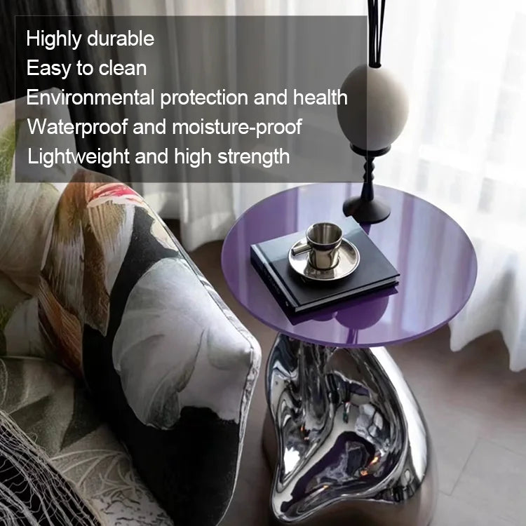 Customized Fiberglass Round Shaped Base Sofa Edge Table Customer Design Stool Coffee Top  End Table Furniture for House