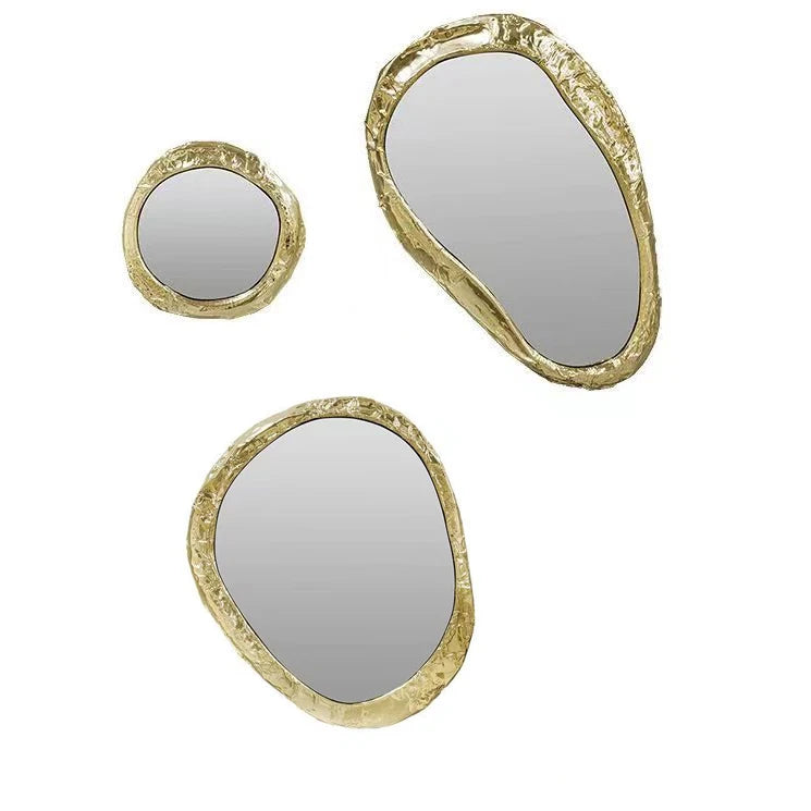 30-50-60CM SET 3 Bedroom Makeup Decorative Golden Hotel Wall Mirrors  Minimalist Art Decor Framed Modern Dropshipping Bathroom