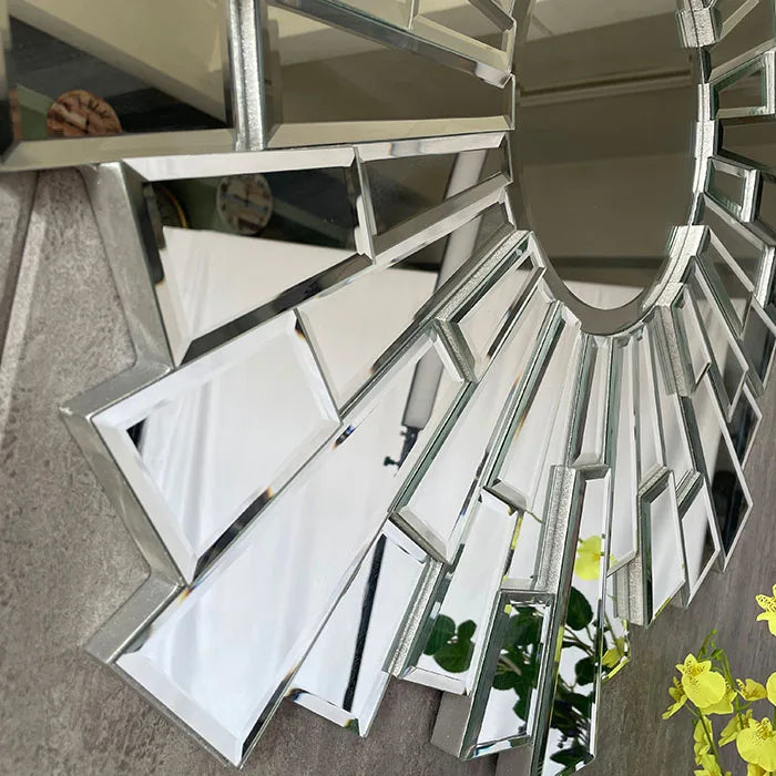 80CM Elegant Design Indoor Decor Wall Mirrors Decorative Living Room Large Silver Wall Hanging Mirror