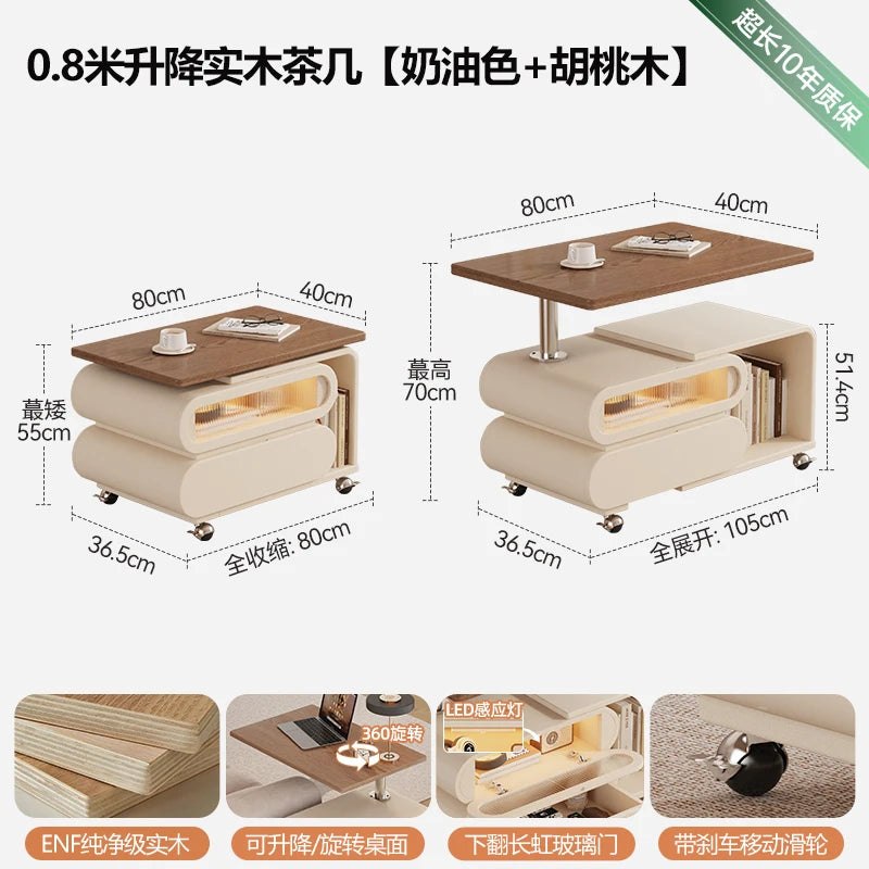 Coffee Living Room Dining Table Rise Fall Design Modern Simple Dining Table Kitchen Folding Table Basse De Salon Furnitures
