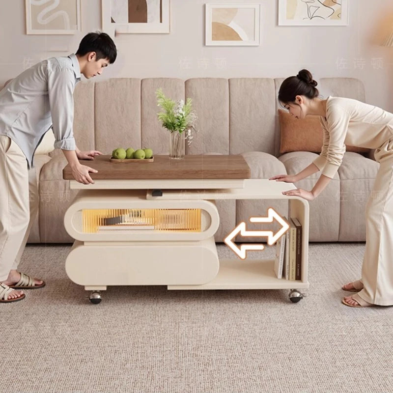 Coffee Living Room Dining Table Rise Fall Design Modern Simple Dining Table Kitchen Folding Table Basse De Salon Furnitures