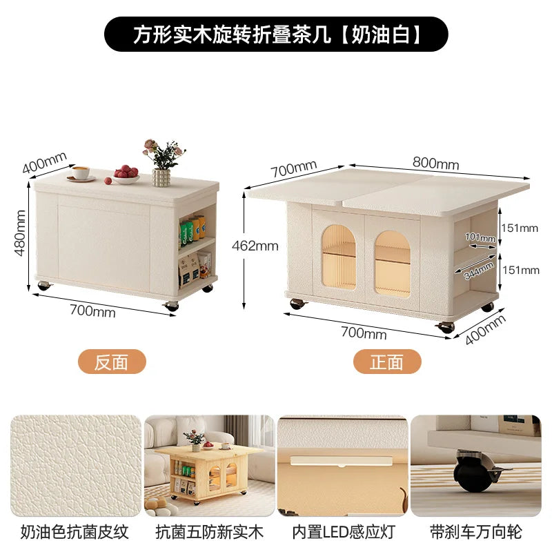 Coffee Living Room Dining Table Rise Fall Design Modern Simple Dining Table Kitchen Folding Table Basse De Salon Furnitures