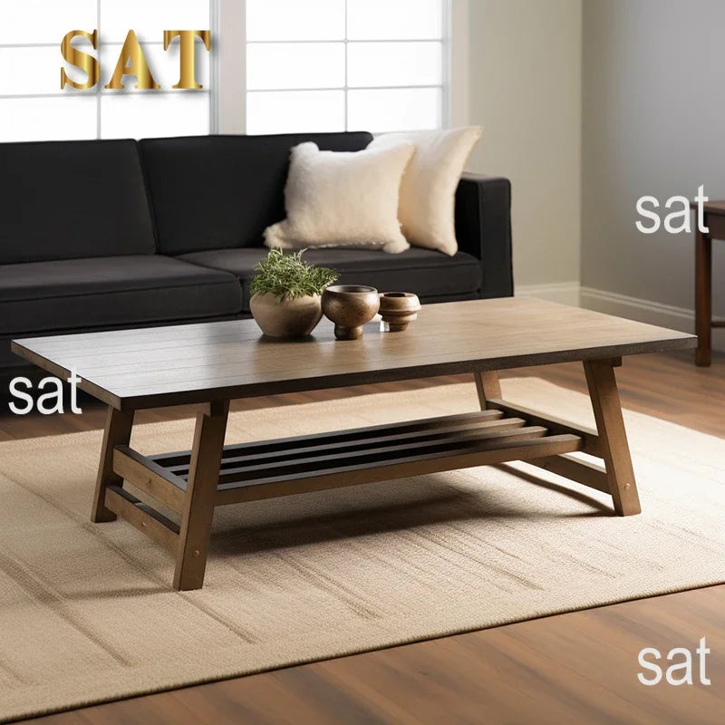 */--Simple Design High End Oak Nature Wood Contemporary Oval Round Coffee Table