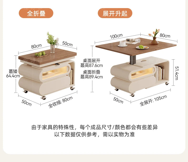 Coffee Living Room Dining Table Rise Fall Design Modern Simple Dining Table Kitchen Folding Table Basse De Salon Furnitures