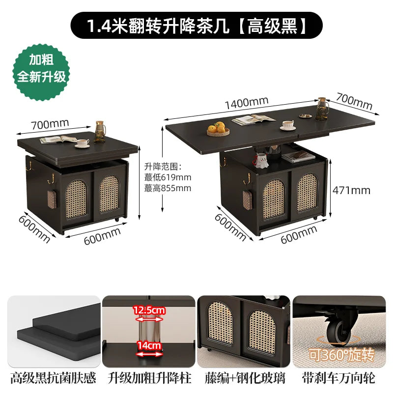 Coffee Living Room Dining Table Rise Fall Design Modern Simple Dining Table Kitchen Folding Table Basse De Salon Furnitures