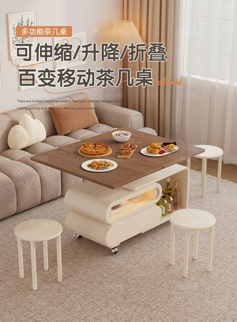 Coffee Living Room Dining Table Rise Fall Design Modern Simple Dining Table Kitchen Folding Table Basse De Salon Furnitures