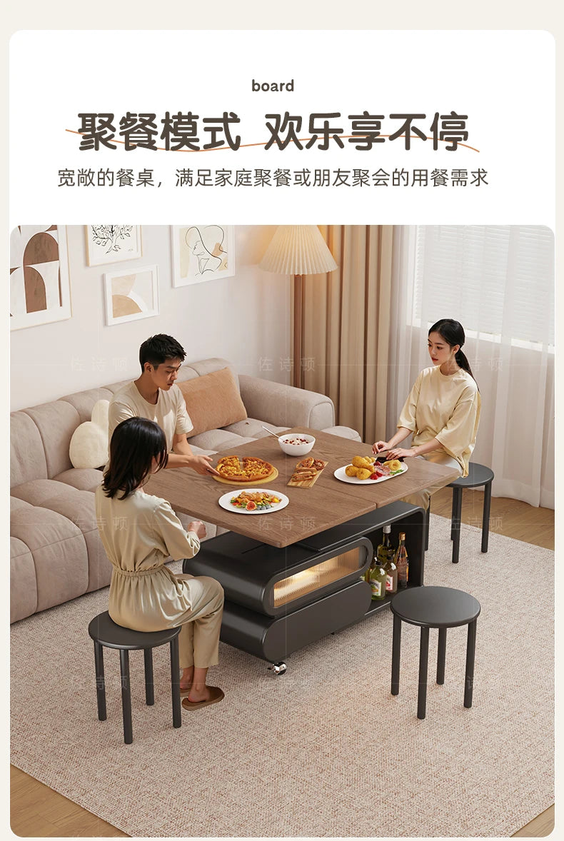 Coffee Living Room Dining Table Rise Fall Design Modern Simple Dining Table Kitchen Folding Table Basse De Salon Furnitures