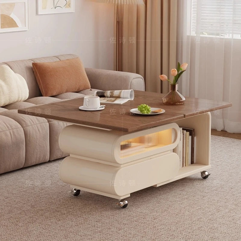 Coffee Living Room Dining Table Rise Fall Design Modern Simple Dining Table Kitchen Folding Table Basse De Salon Furnitures