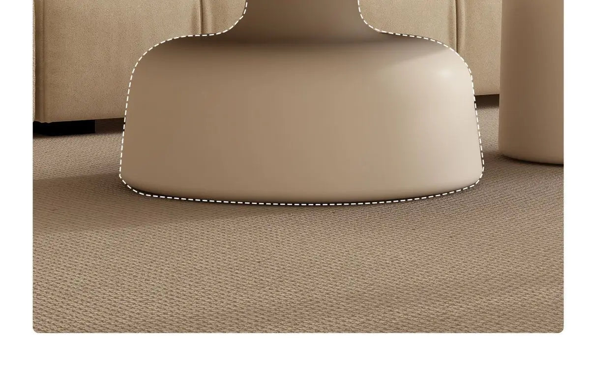 Table  Wood Modern Minimalist Round Edge Design Curved White Base Creamy Milk Tea Small Space coffee tables luxury coffee table