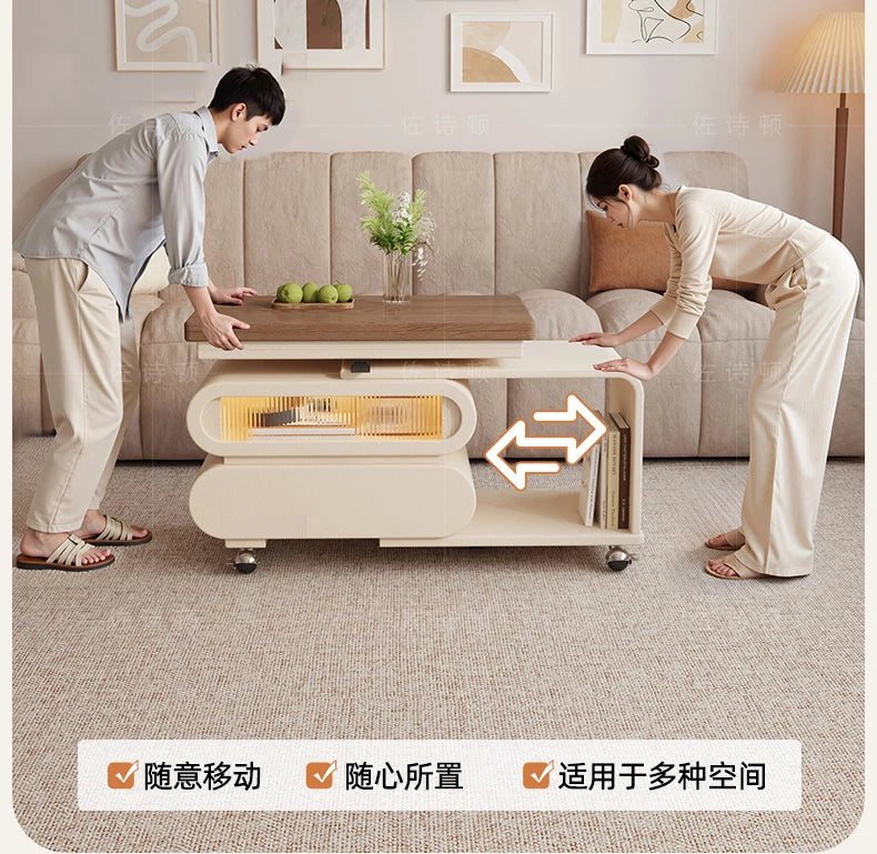 Coffee Living Room Dining Table Rise Fall Design Modern Simple Dining Table Kitchen Folding Table Basse De Salon Furnitures