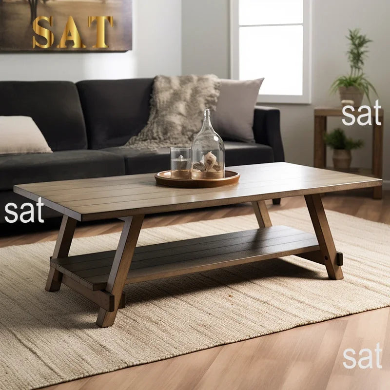 */--Simple Design High End Oak Nature Wood Contemporary Oval Round Coffee Table