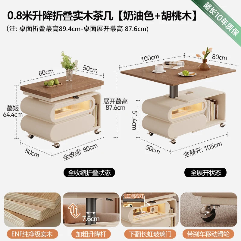Coffee Living Room Dining Table Rise Fall Design Modern Simple Dining Table Kitchen Folding Table Basse De Salon Furnitures