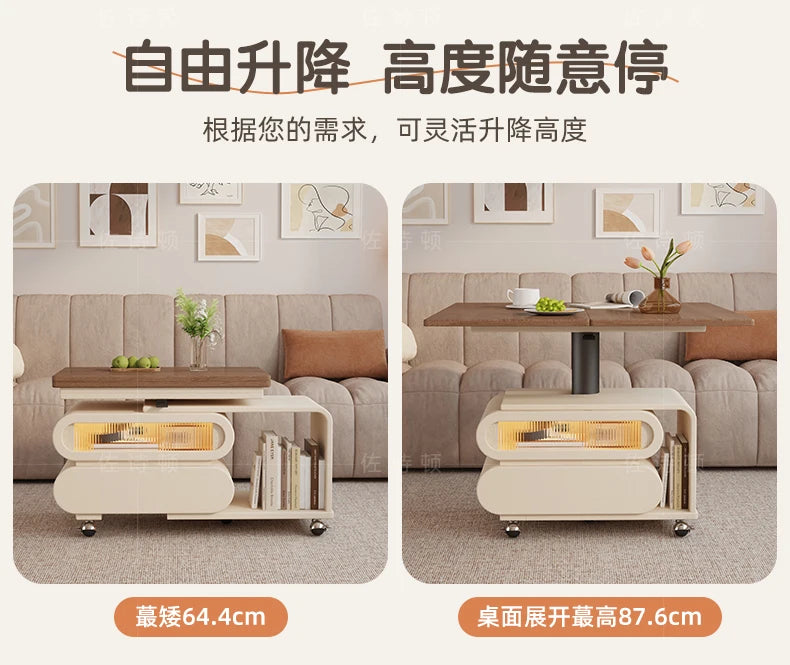 Coffee Living Room Dining Table Rise Fall Design Modern Simple Dining Table Kitchen Folding Table Basse De Salon Furnitures