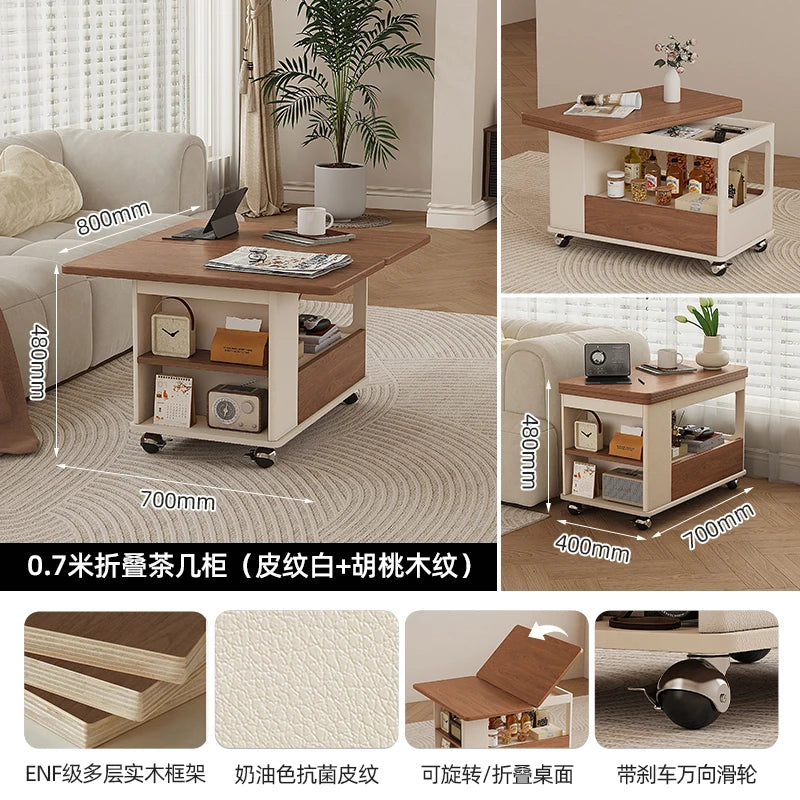 Coffee Living Room Dining Table Rise Fall Design Modern Simple Dining Table Kitchen Folding Table Basse De Salon Furnitures