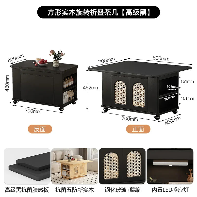 Coffee Living Room Dining Table Rise Fall Design Modern Simple Dining Table Kitchen Folding Table Basse De Salon Furnitures