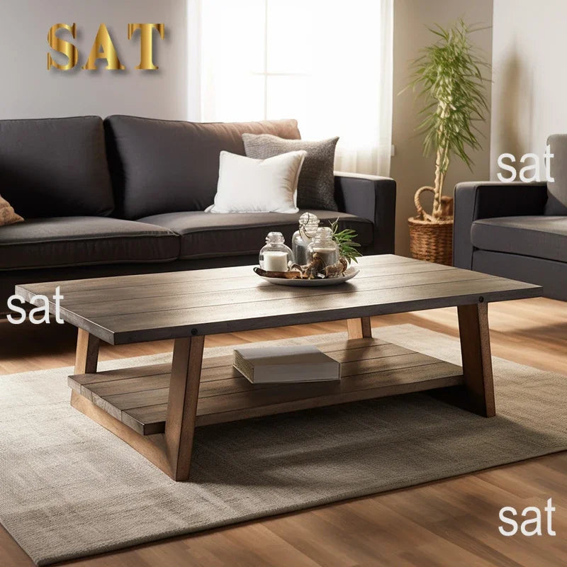 *---Living Room Table Coffee Top Grade 100% Oak/Teak Wooden Material Round Coffee Table