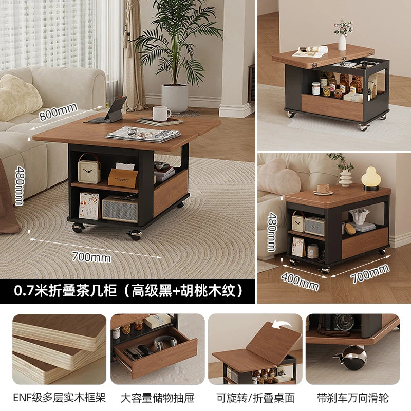 Coffee Living Room Dining Table Rise Fall Design Modern Simple Dining Table Kitchen Folding Table Basse De Salon Furnitures