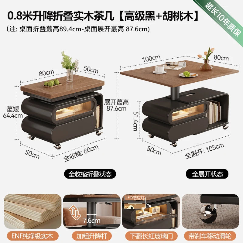 Coffee Living Room Dining Table Rise Fall Design Modern Simple Dining Table Kitchen Folding Table Basse De Salon Furnitures