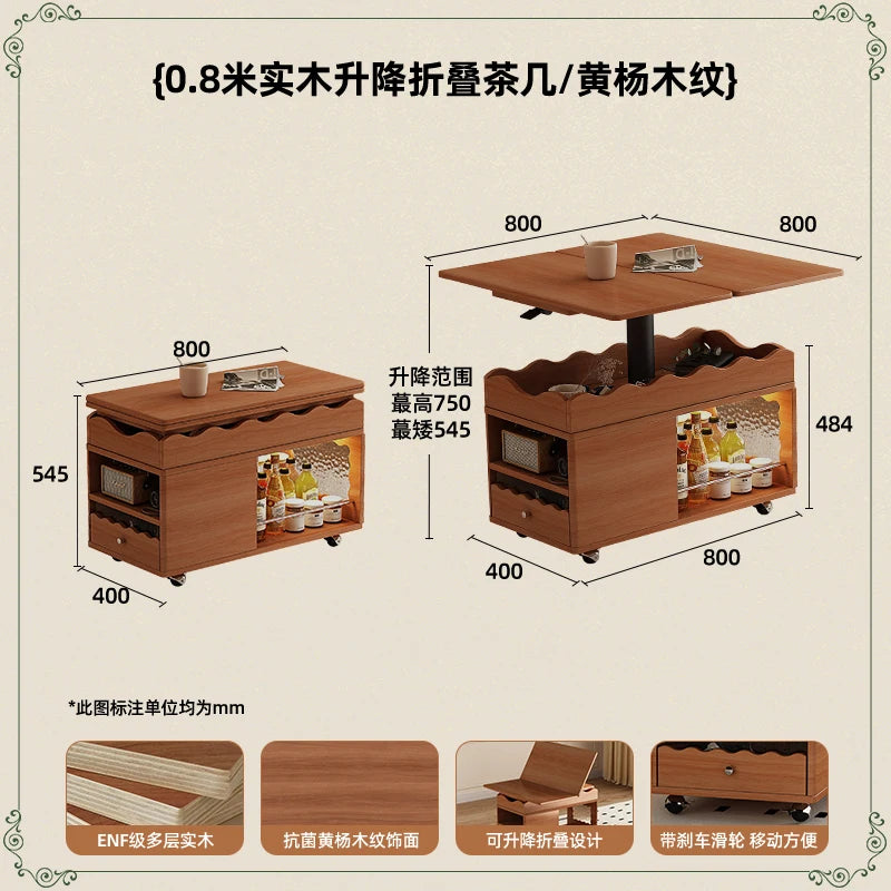 Coffee Living Room Dining Table Rise Fall Design Modern Simple Dining Table Kitchen Folding Table Basse De Salon Furnitures