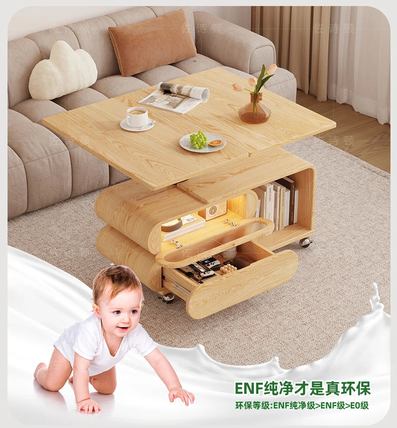 Coffee Living Room Dining Table Rise Fall Design Modern Simple Dining Table Kitchen Folding Table Basse De Salon Furnitures