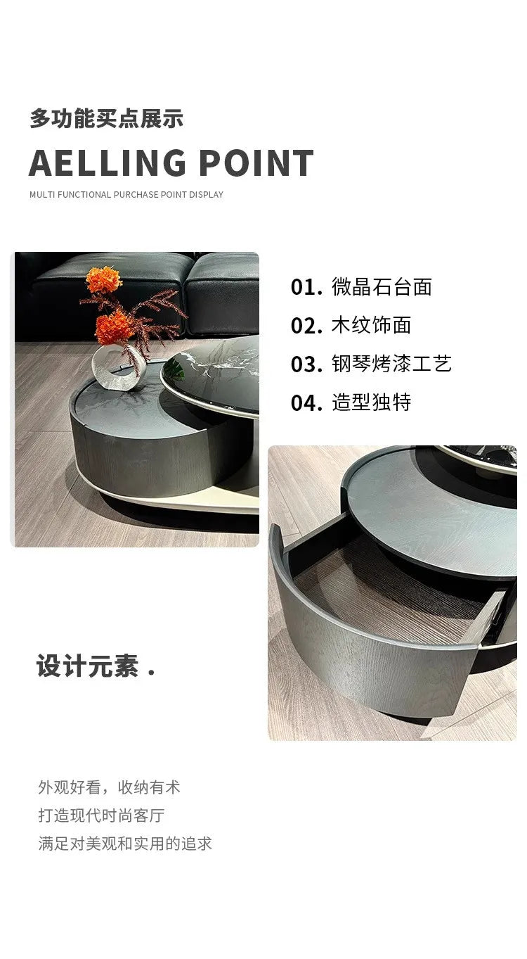 Italian Luxury Coffee Table Decoration Modern Clear Minimalist Coffee Table Unique Aesthetic Mesa Auxiliar Postmodern Furniture