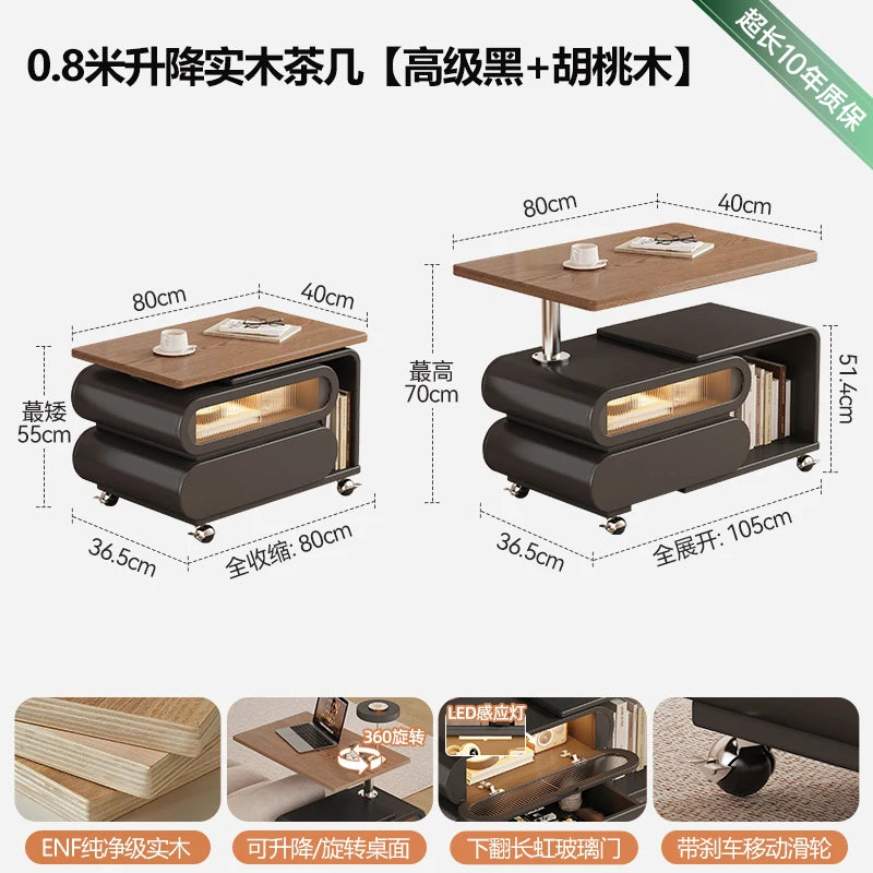 Coffee Living Room Dining Table Rise Fall Design Modern Simple Dining Table Kitchen Folding Table Basse De Salon Furnitures